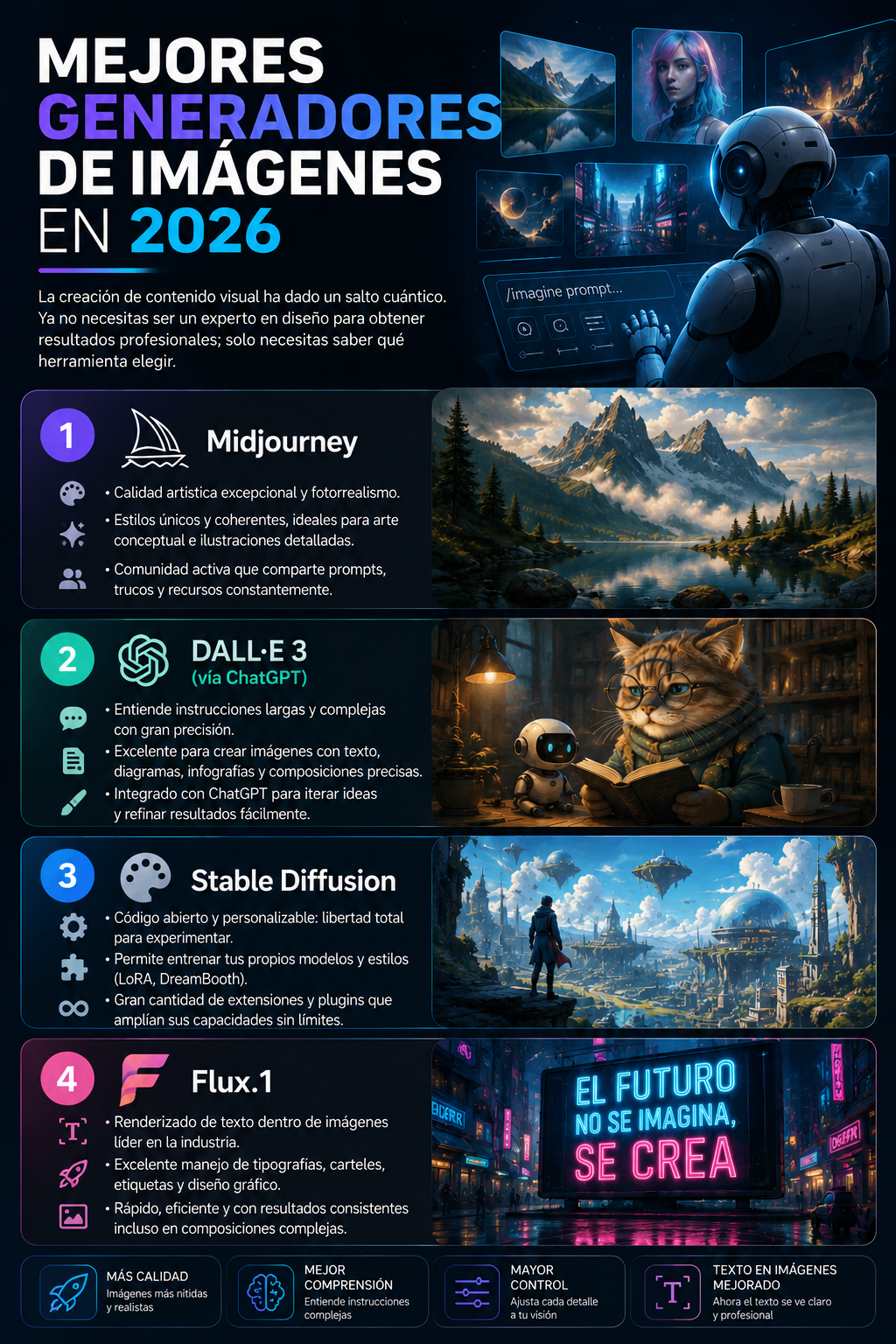 Infografía: Mejores Generadores de Imágenes en 2026 - Resumen